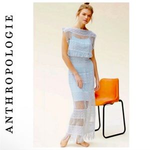 NWT Anthropologie Pastel Blue Amelia Crochet Fringe Dress✨✨